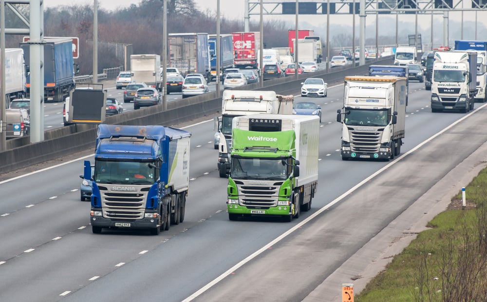 HGVs ready to cross the border