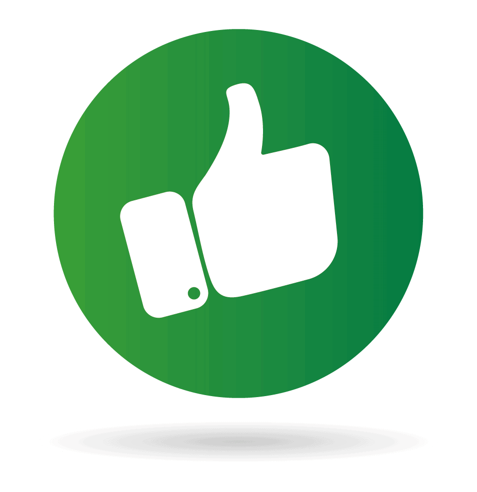 Thumbs Up Icon with White Shadow Below