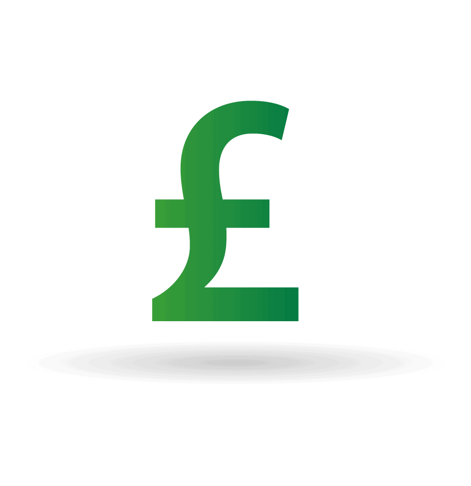 Pound Sign Icon with White Shadow Below
