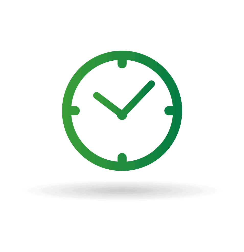 Clock Icon with White Shadow Below