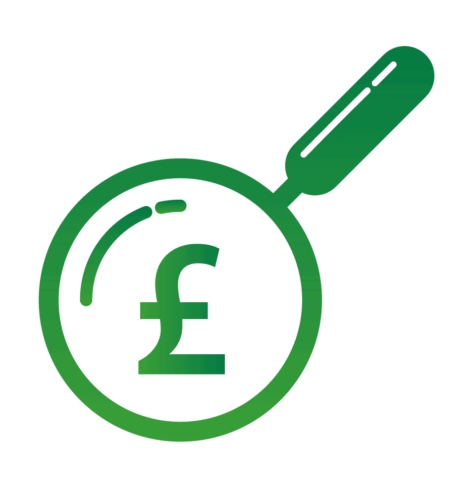 Magnifying glass and pound sign icon