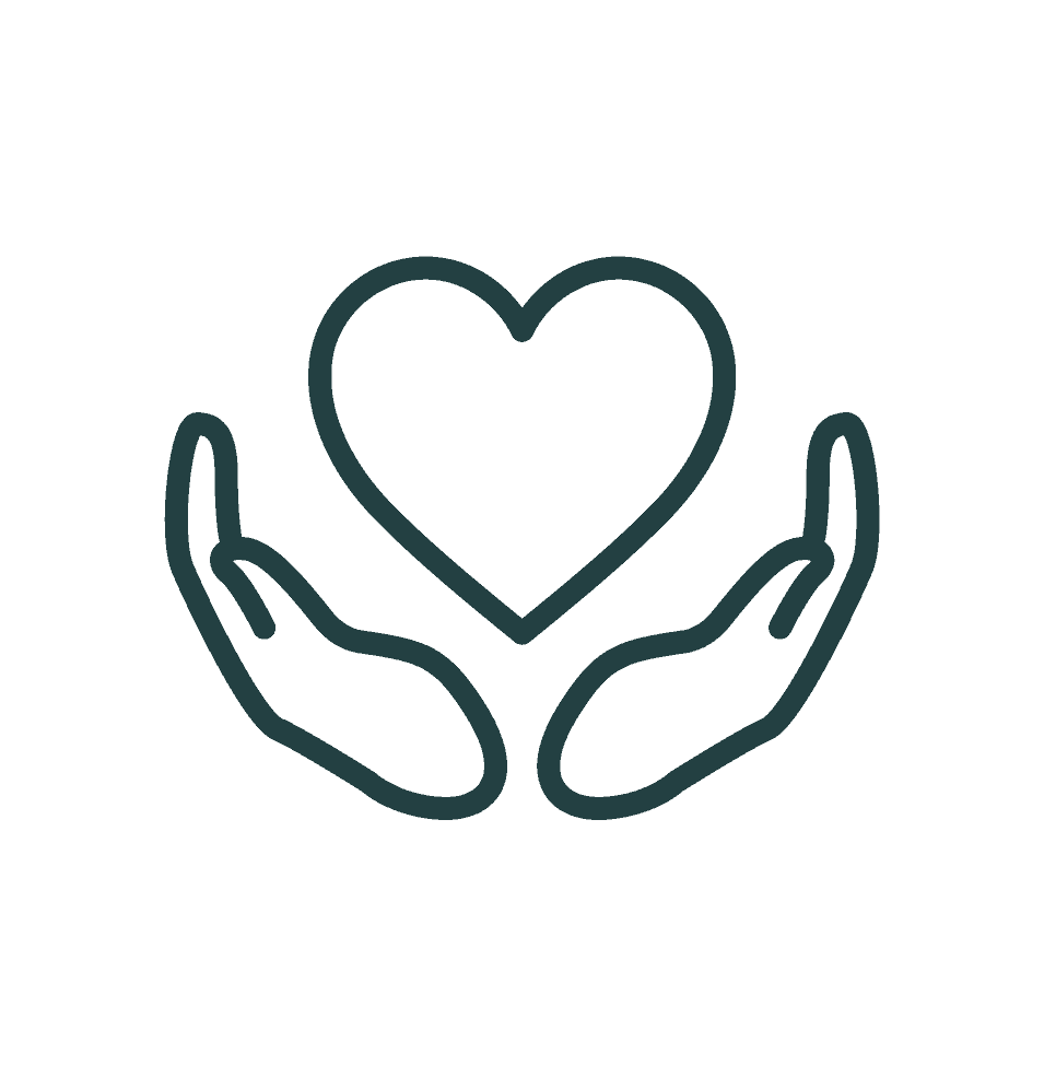 Heart in a pair of hands icon