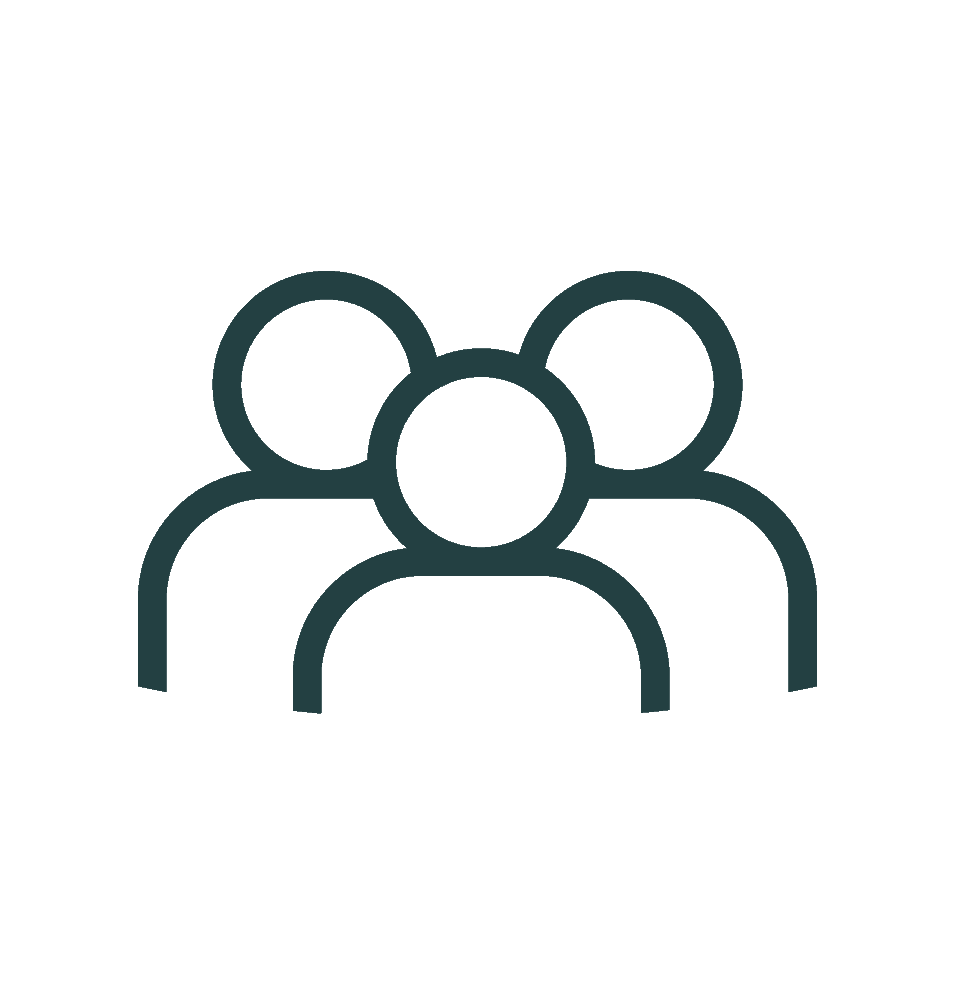 3 figures representing team work icon