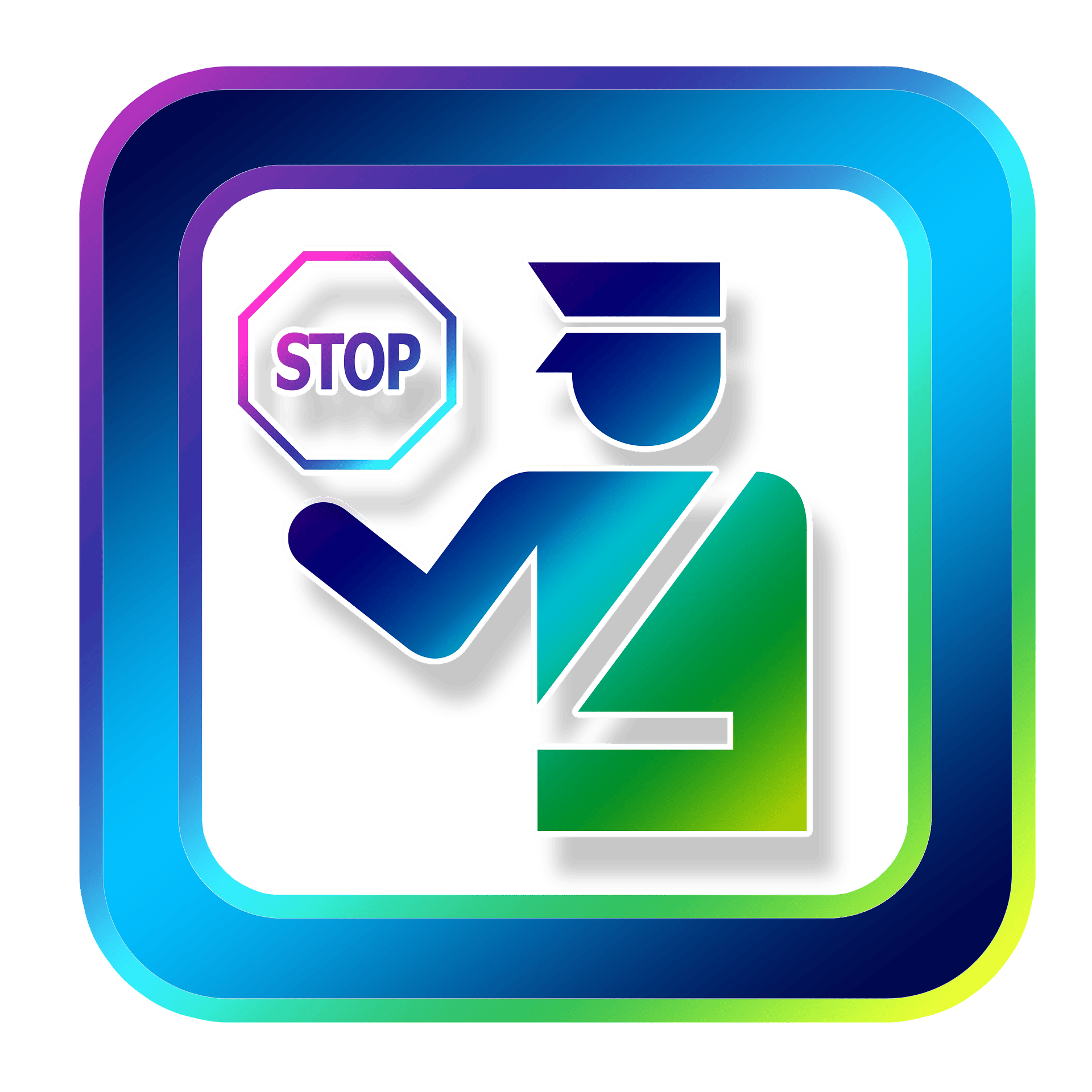 Silhouette of a customers officer with a stop sign