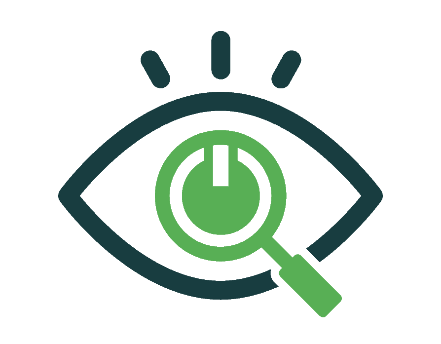 Eye with a magnifying glass over it